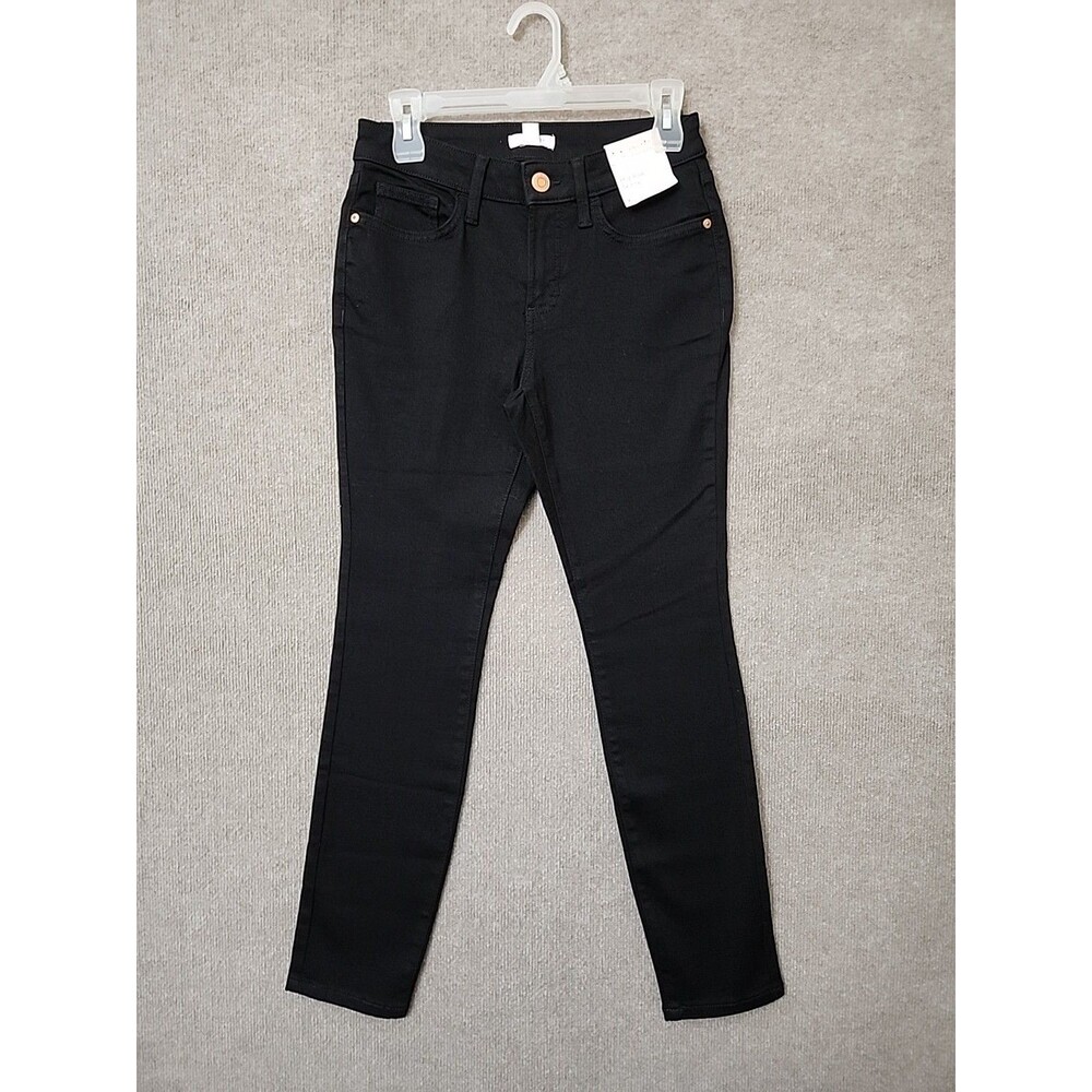 LC Lauren Conrad Mid Rise Skinny Jeans Womens 4 Black Stretch NEW